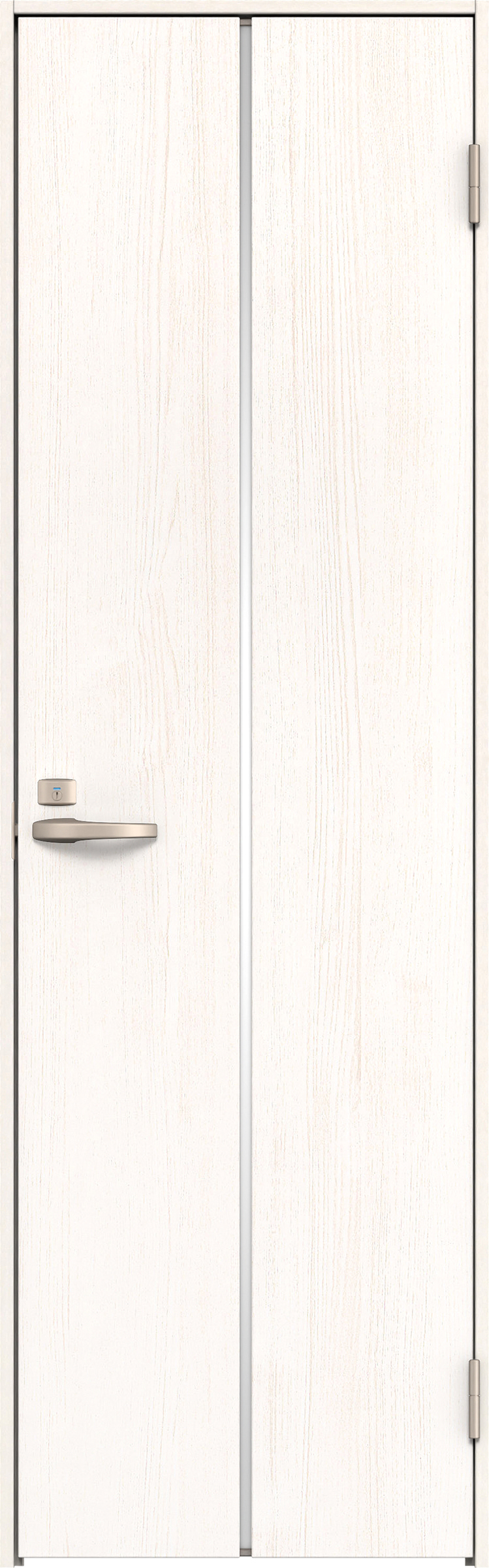 リビングドア　イエリア　トイレドア　扉セット　６Ｐデザイン　８５０幅　２０００高　〈ネオホワイト柄〉　右開き　錠付　表示錠　Ｎスタンダード丁番