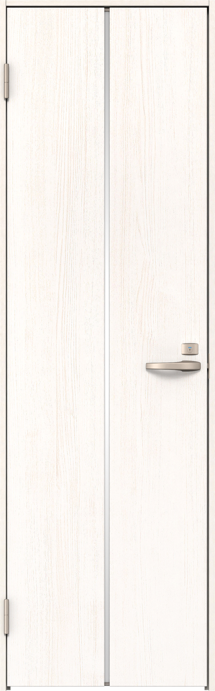 リビングドア　イエリア　トイレドア　扉セット　６Ｐデザイン　８２５幅　２０００高　〈ネオホワイト柄〉　左開き　錠付　表示錠　Ｎスタンダード丁番