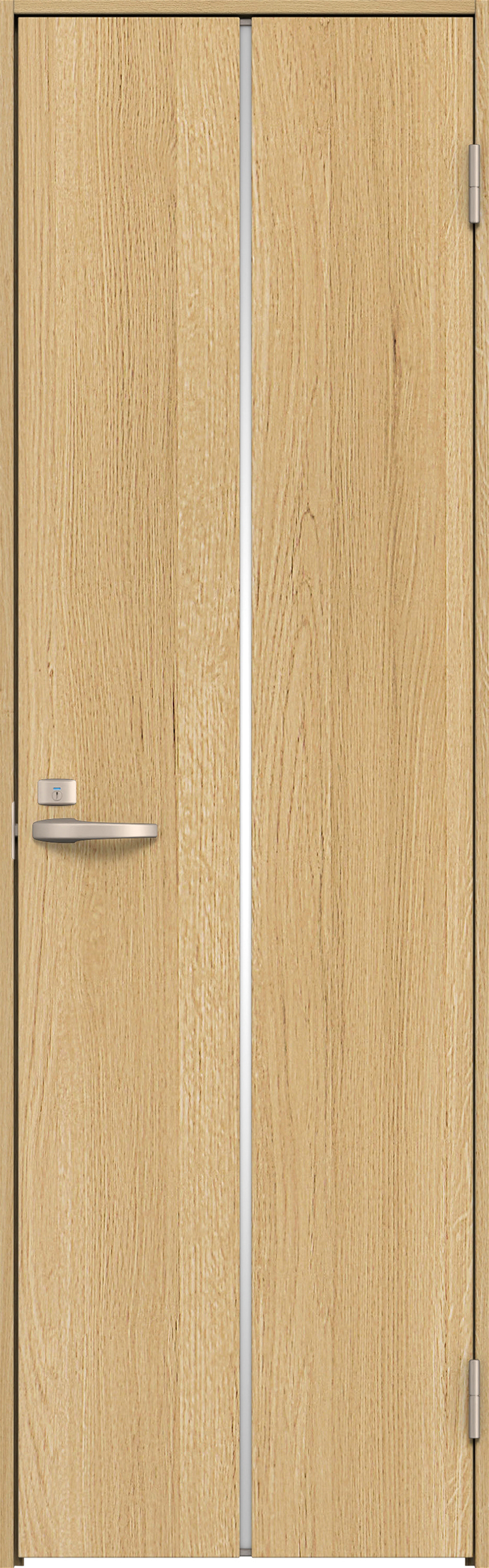 リビングドア　イエリア　トイレドア　扉セット　６Ｐデザイン　８５０幅　２０００高　〈ライトオーカー柄〉　右開き　錠付　表示錠　Ｎスタンダード丁番