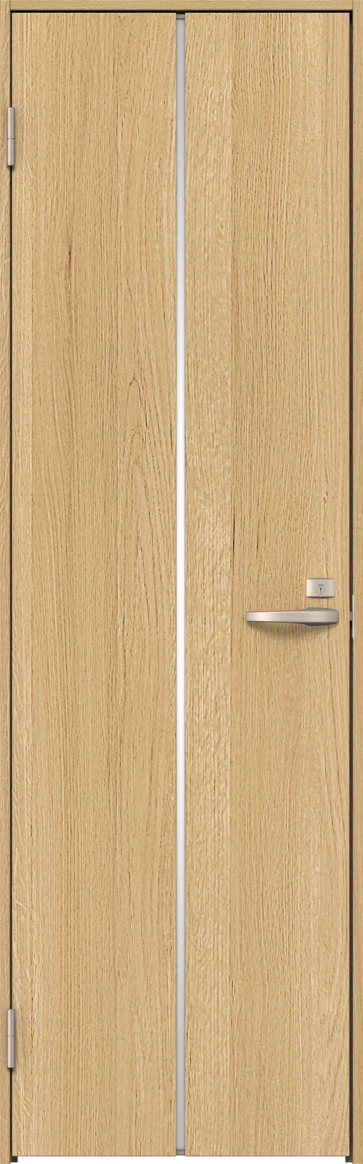 リビングドア　イエリア　トイレドア　扉セット　６Ｐデザイン　８５０幅　２０００高　〈ライトオーカー柄〉　左開き　錠付　表示錠　Ｎスタンダード丁番