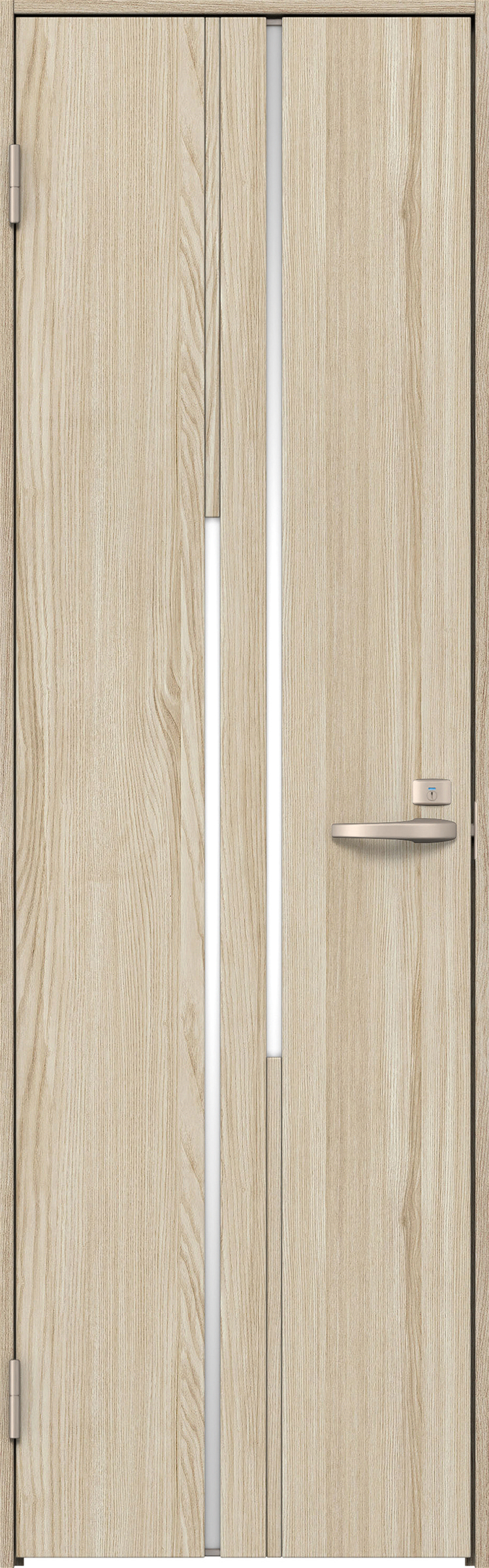 リビングドア　イエリア　トイレドア　扉セット　７Ｐデザイン　７５５幅　２０００高　〈ソフトグレージュ柄〉　左開き　錠付　表示錠　Ｎスタンダード丁番