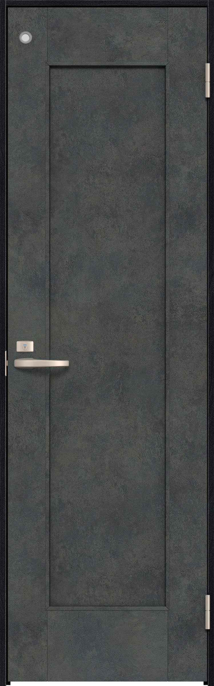 リビングドア　イエリア　トイレドア　扉セット　０１デザイン　８２５幅　２０００高　〈アイアンブラック柄〉　右開き　錠付　表示錠　Ｎスタンダード丁番