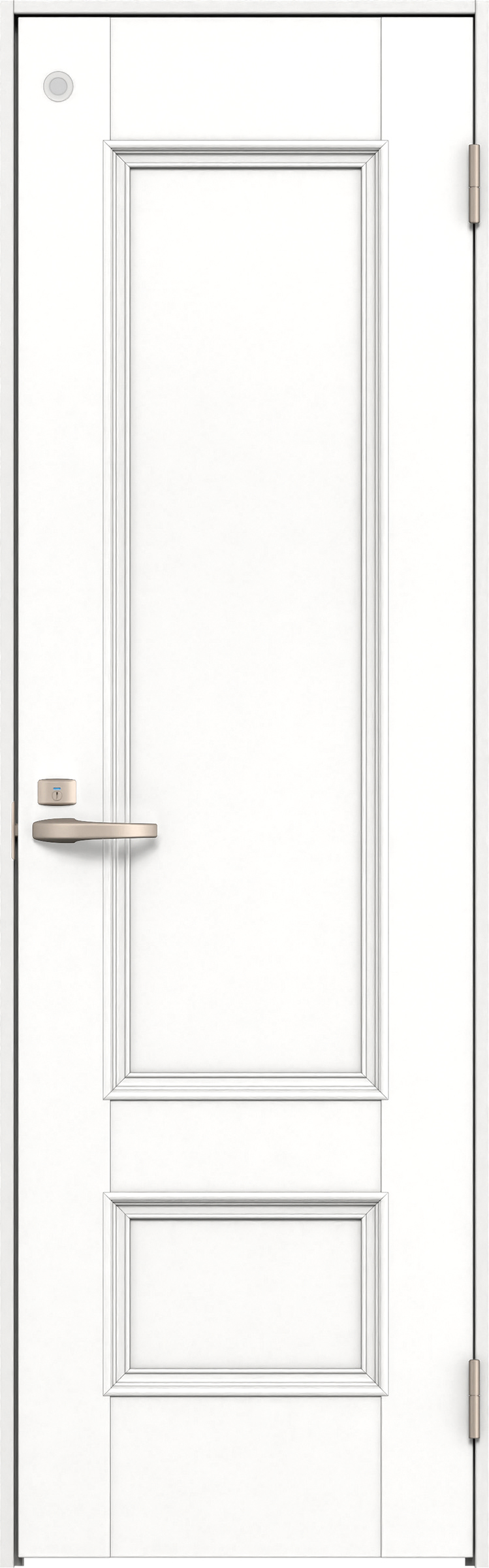リビングドア　イエリア　トイレドア　扉セット　Ｍ１デザイン　７３５幅　２０００高　〈パウダーホワイト柄〉　右開き　錠付　表示錠　Ｎスタンダード丁番