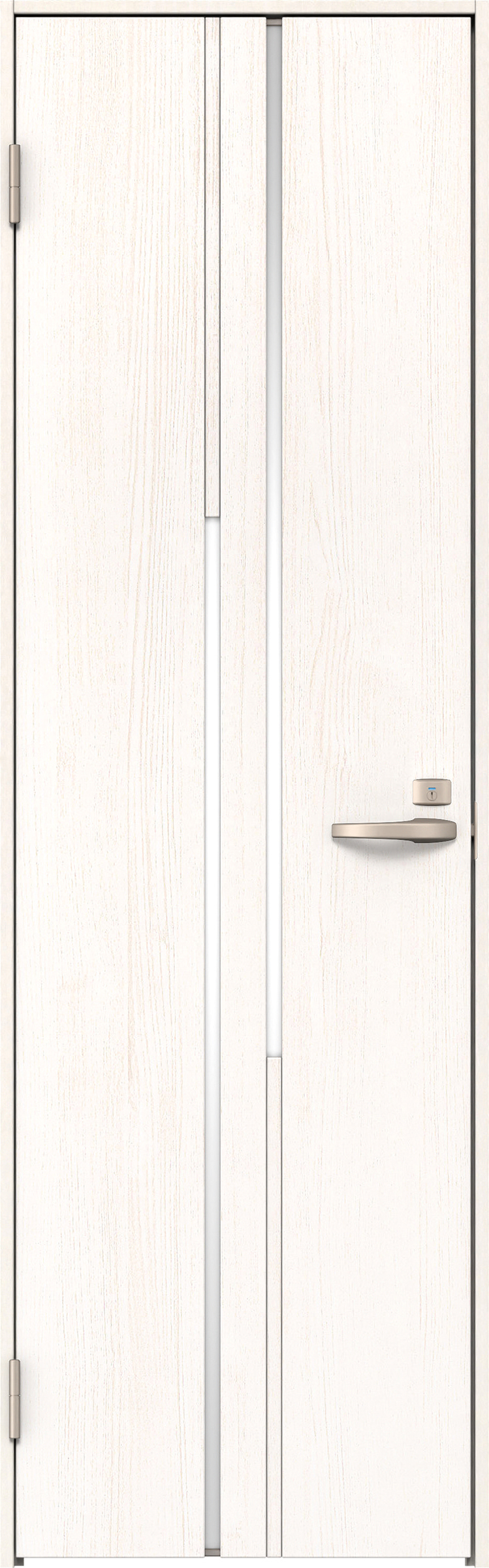 リビングドア　イエリア　トイレドア　扉セット　７Ｐデザイン　７５５幅　２０００高　〈ネオホワイト柄〉　左開き　錠付　表示錠　Ｎスタンダード丁番