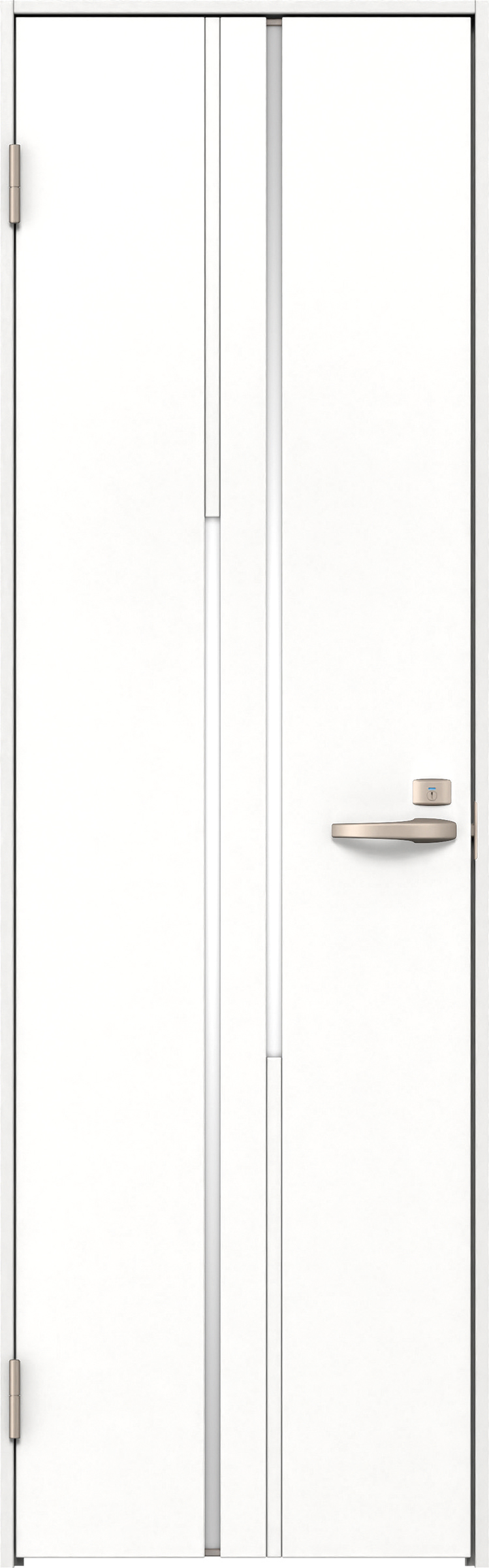 リビングドア　イエリア　トイレドア　扉セット　７Ｐデザイン　７５５幅　２０００高　〈パウダーホワイト柄〉　左開き　錠付　表示錠　Ｎスタンダード丁番