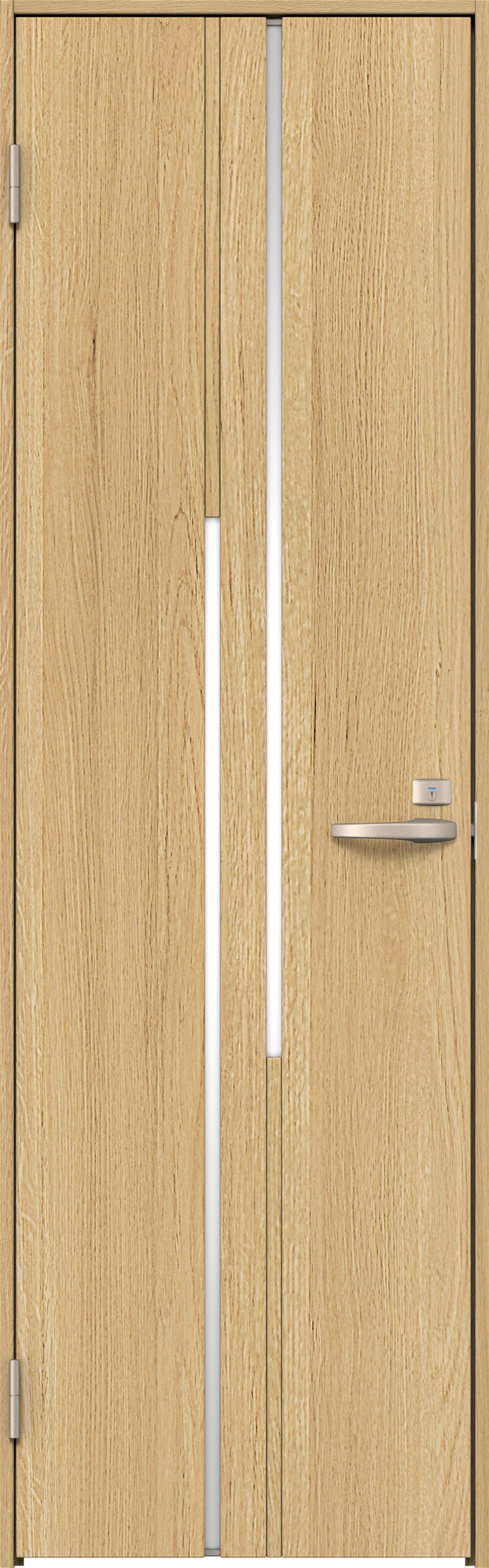 リビングドア　イエリア　トイレドア　扉セット　７Ｐデザイン　７５５幅　２０００高　〈ライトオーカー柄〉　左開き　錠付　表示錠　Ｎスタンダード丁番