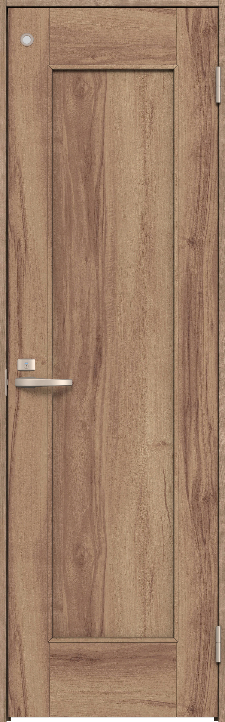 リビングドア　イエリア　トイレドア　扉セット　０１デザイン　８５０幅　２０００高　〈バームブラウン柄〉　右開き　錠付　表示錠　Ｎスタンダード丁番