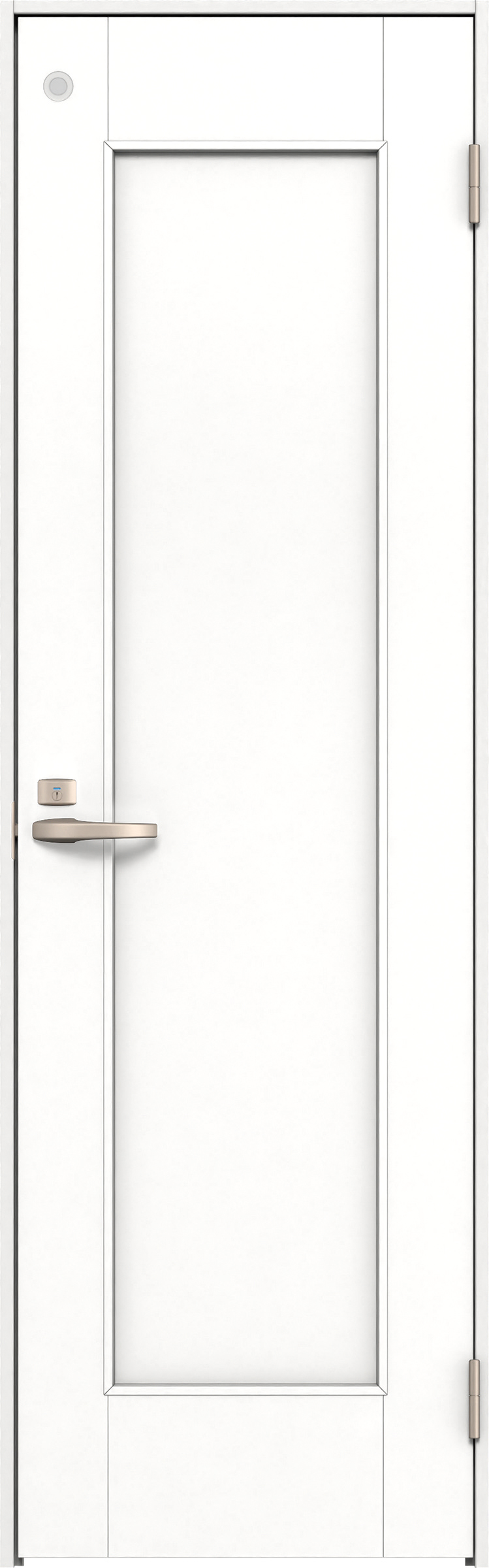 リビングドア　イエリア　トイレドア　扉セット　０１デザイン　６３５幅　２０００高　〈パウダーホワイト柄〉　右開き　錠付　表示錠　Ｎスタンダード丁番