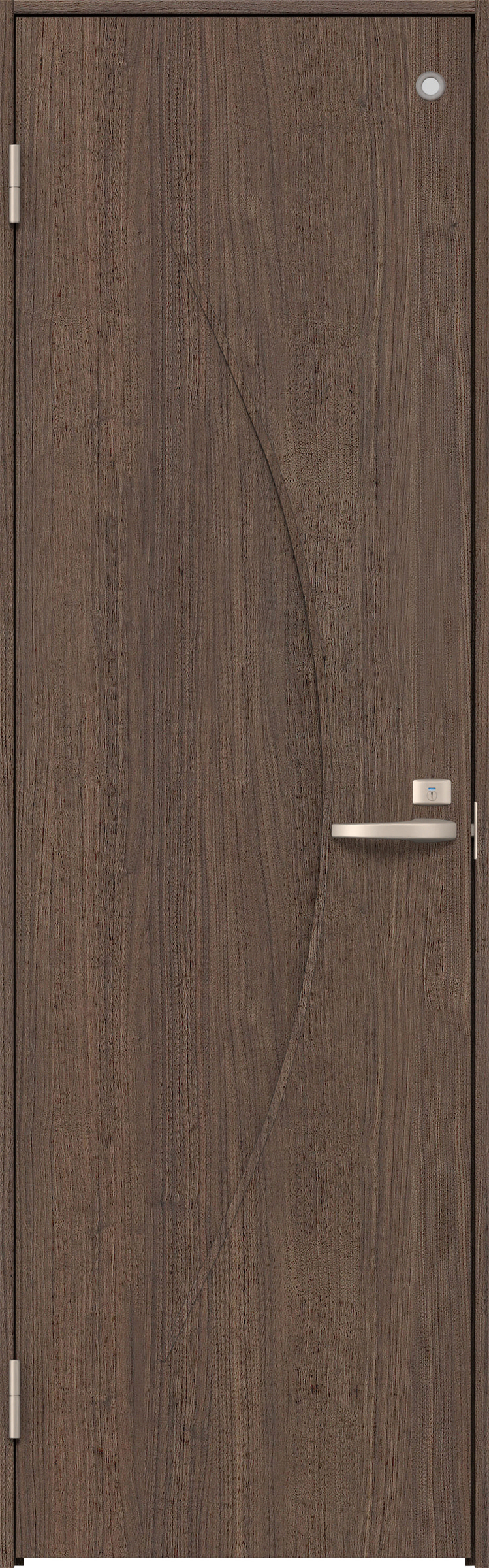 リビングドア　イエリア　トイレドア　扉セット　Ｓ７デザイン　７３５幅　２０００高　〈ダルブラウン柄〉　左開き　錠付　表示錠　Ｎスタンダード丁番