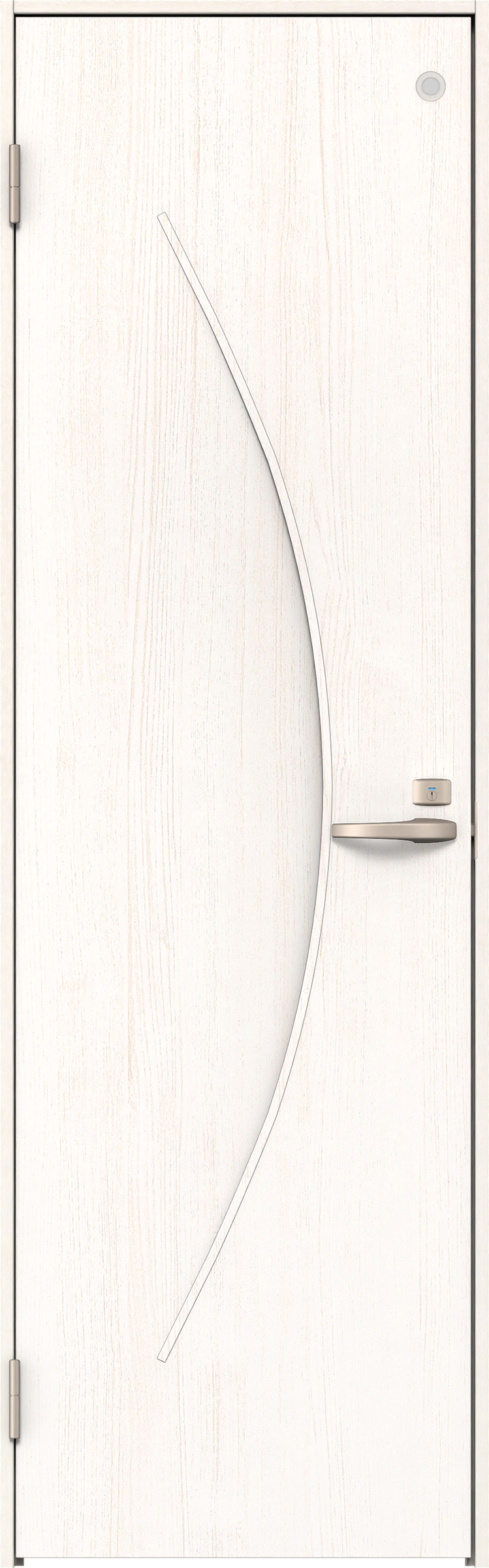 リビングドア　イエリア　トイレドア　扉セット　Ｓ７デザイン　７３５幅　２０００高　〈ネオホワイト柄〉　左開き　錠付　表示錠　Ｎスタンダード丁番