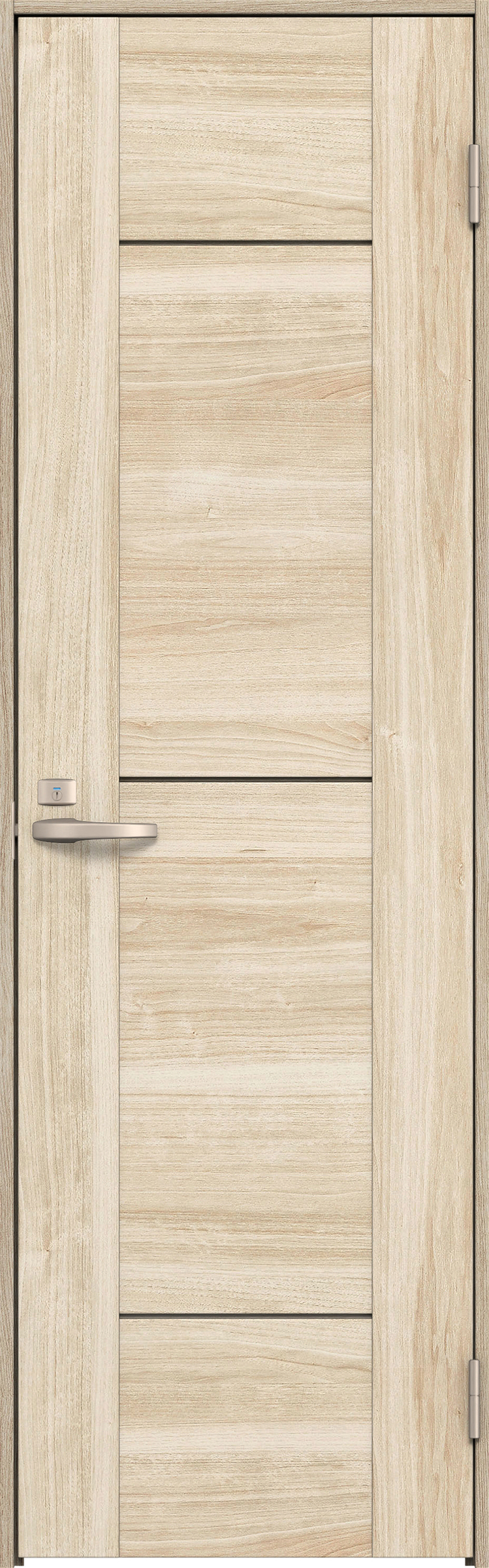 リビングドア　イエリア　トイレドア　扉セット　Ｂ９デザイン　７３５幅　２０００高　〈コットンベージュ柄〉　右開き　錠付　表示錠　Ｎスタンダード丁番