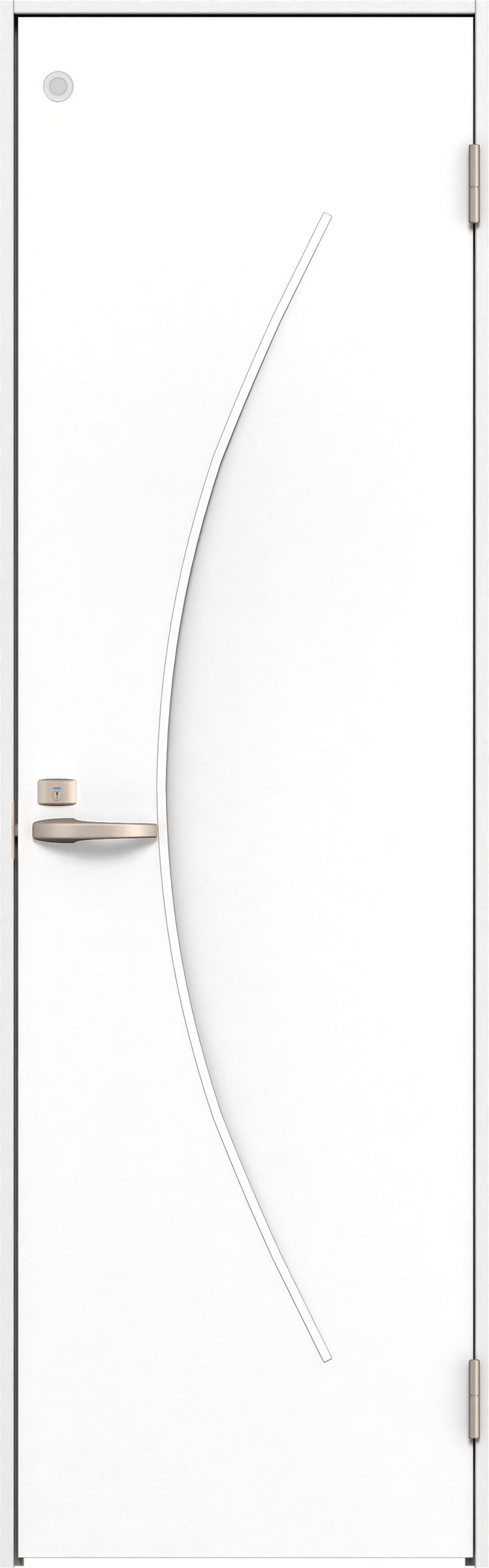 リビングドア　イエリア　トイレドア　扉セット　Ｓ７デザイン　７８０幅　２０００高　〈パウダーホワイト柄〉　右開き　錠付　表示錠　Ｎスタンダード丁番