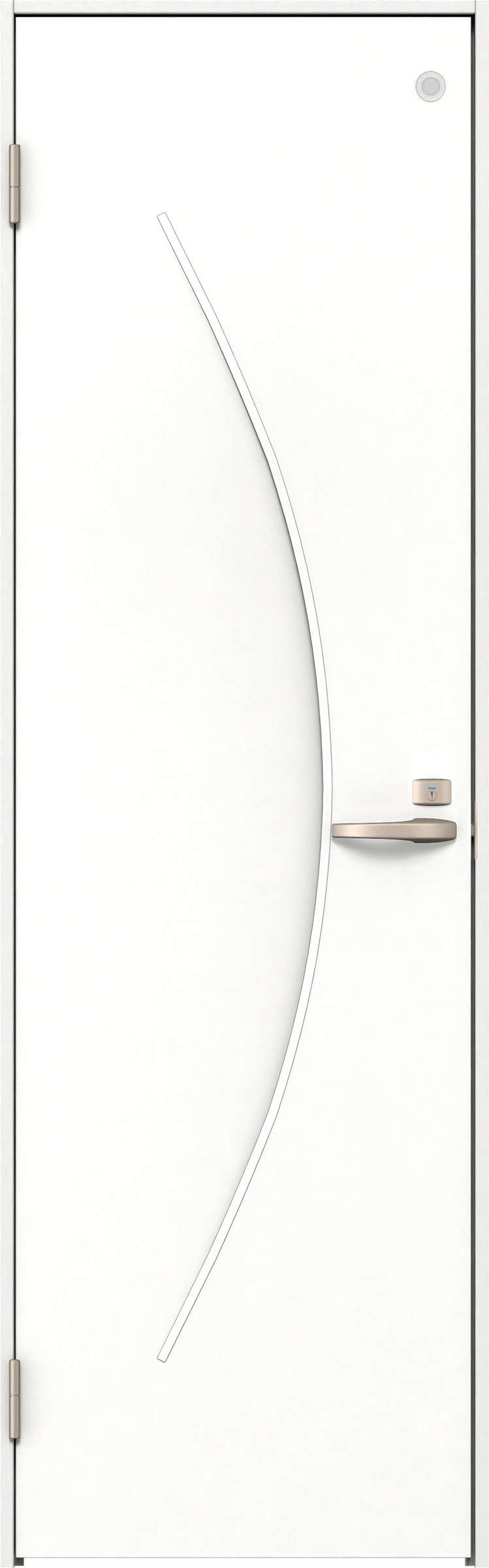 リビングドア　イエリア　トイレドア　扉セット　Ｓ７デザイン　７３５幅　２０００高　〈パウダーホワイト柄〉　左開き　錠付　表示錠　Ｎスタンダード丁番