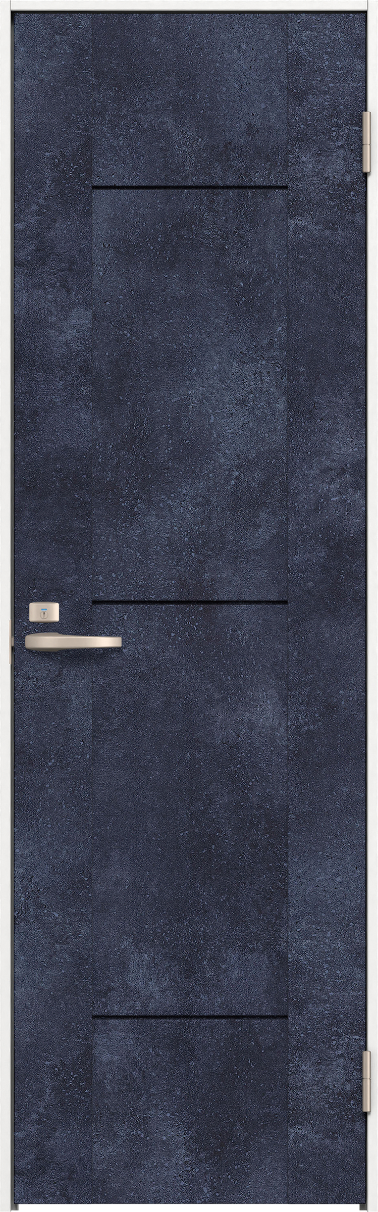 リビングドア　イエリア　トイレドア　扉セット　Ｂ９デザイン　７３５幅　２０００高　〈コバルトブルー柄〉　右開き　錠付　表示錠　Ｎスタンダード丁番