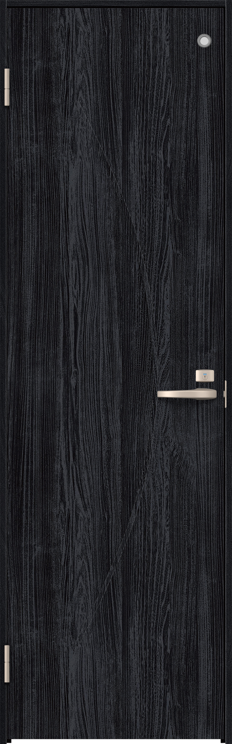 リビングドア　イエリア　トイレドア　扉セット　Ｓ７デザイン　７３５幅　２０００高　〈モスブラック柄〉　左開き　錠付　表示錠　Ｎスタンダード丁番