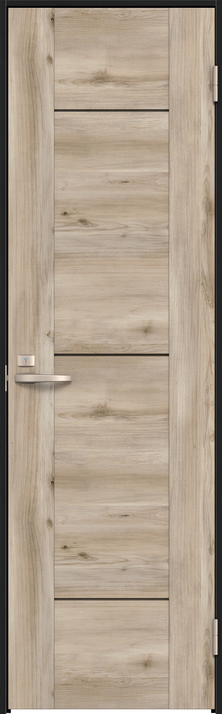 リビングドア　イエリア　トイレドア　扉セット　Ｂ９デザイン　７３５幅　２０００高　〈スモークグレー柄〉　右開き　錠付　表示錠　Ｎスタンダード丁番