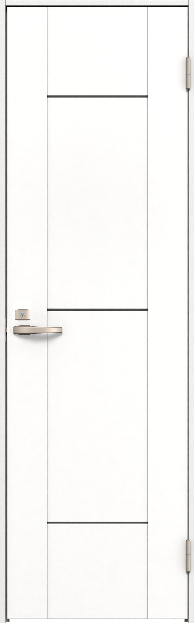 リビングドア　イエリア　トイレドア　扉セット　Ｂ９デザイン　７５５幅　２０００高　〈パウダーホワイト柄〉　右開き　錠付　表示錠　Ｎスタンダード丁番