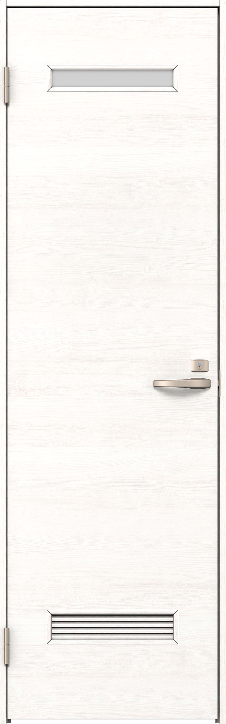 リビングドア　イエリア　トイレドア　扉セット　Ｙ８デザイン　７８０幅　２０００高　〈ネオホワイト柄〉　左開き　錠付　表示錠　Ｎスタンダード丁番