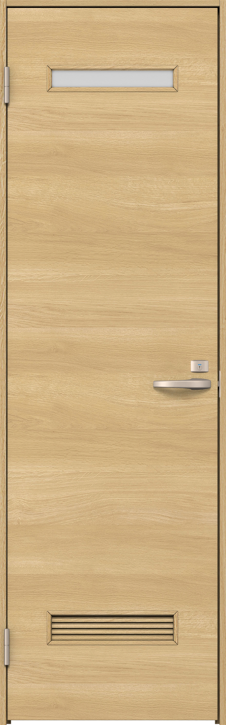 リビングドア　イエリア　トイレドア　扉セット　Ｙ８デザイン　７８０幅　２０００高　〈ライトオーカー柄〉　左開き　錠付　表示錠　Ｎスタンダード丁番