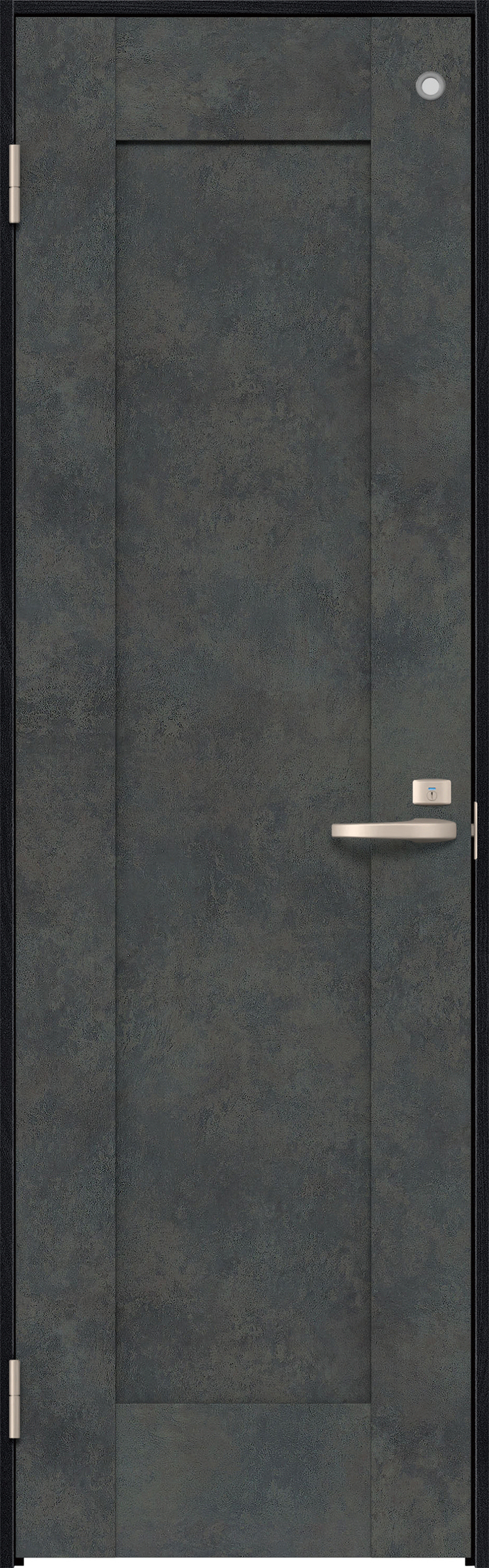 リビングドア　イエリア　トイレドア　扉セット　３８デザイン　８５０幅　２０００高　〈アイアンブラック柄〉　左開き　錠付　表示錠　Ｎスタンダード丁番