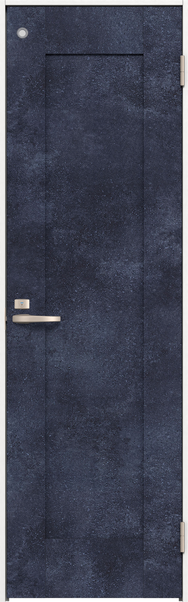 リビングドア　イエリア　トイレドア　扉セット　３８デザイン　７３５幅　２０００高　〈コバルトブルー柄〉　右開き　錠付　表示錠　Ｎスタンダード丁番