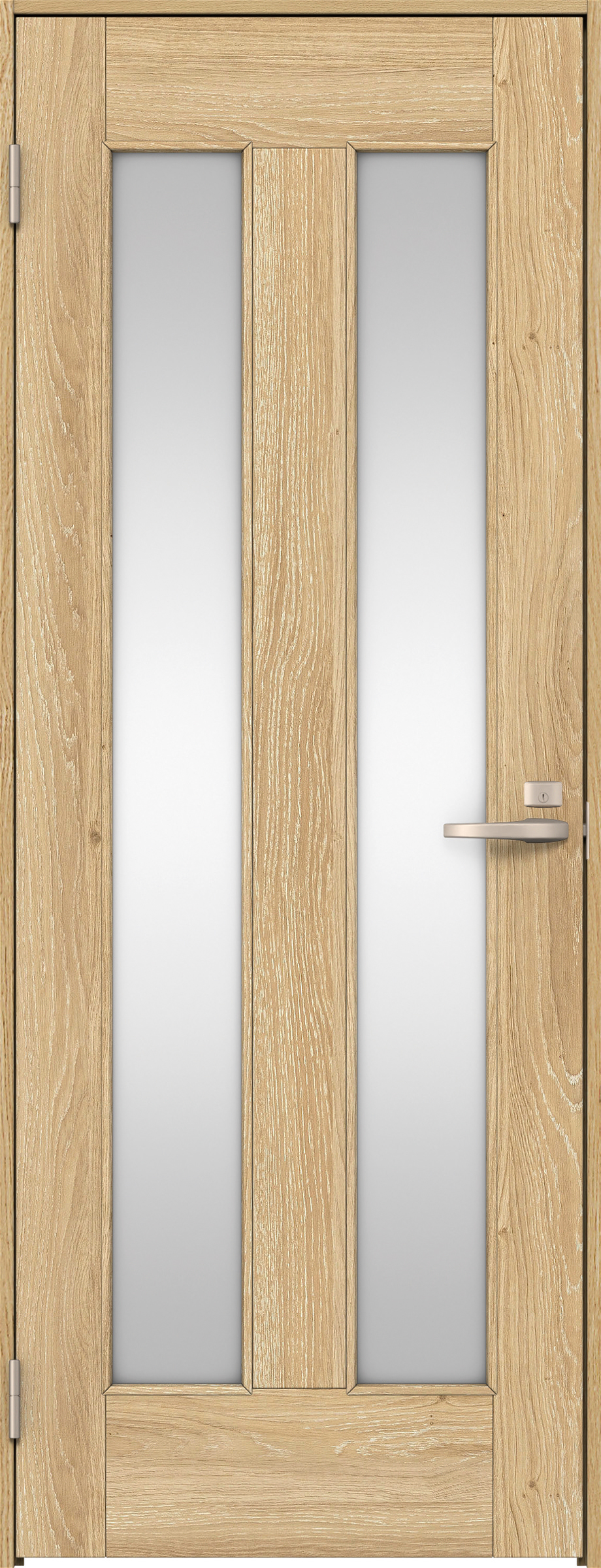 リビングドア　イエリア　片開きドア　扉セット　０６デザイン　７３５幅　２０００高　〈ミルキーオーカー柄〉　左開き　錠付　間仕切錠　Ｎスタンダード丁番