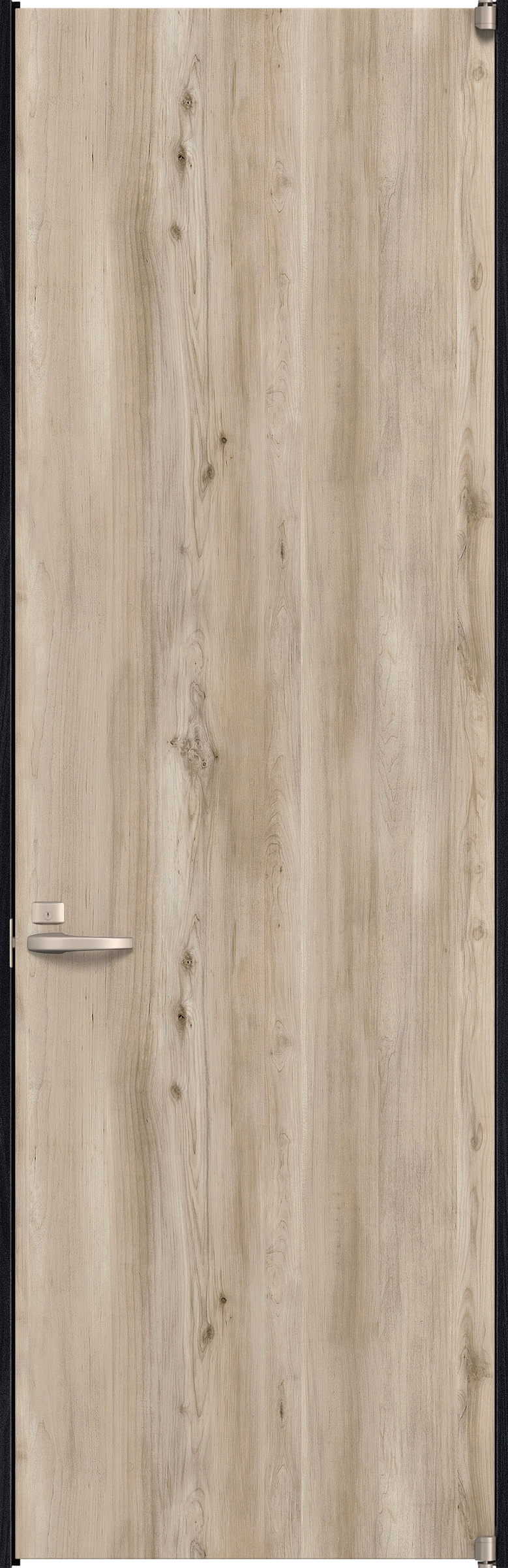 リビングドア　イエリア　二方枠ドア　扉セット　００デザイン　７８０幅　２４００高　〈スモークグレー柄〉　右開き　錠付　間仕切錠　ピボット丁番