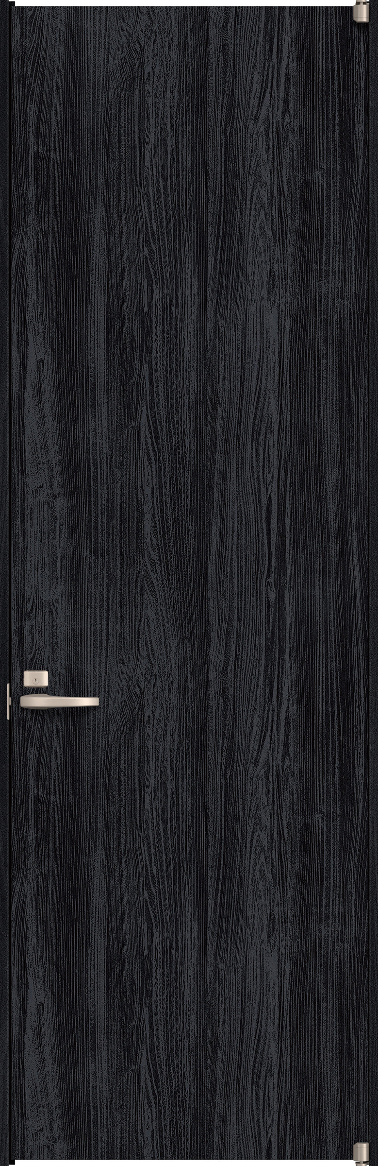 リビングドア　イエリア　二方枠ドア　扉セット　００デザイン　７８０幅　２４００高　〈モスブラック柄〉　右開き　錠付　間仕切錠　ピボット丁番