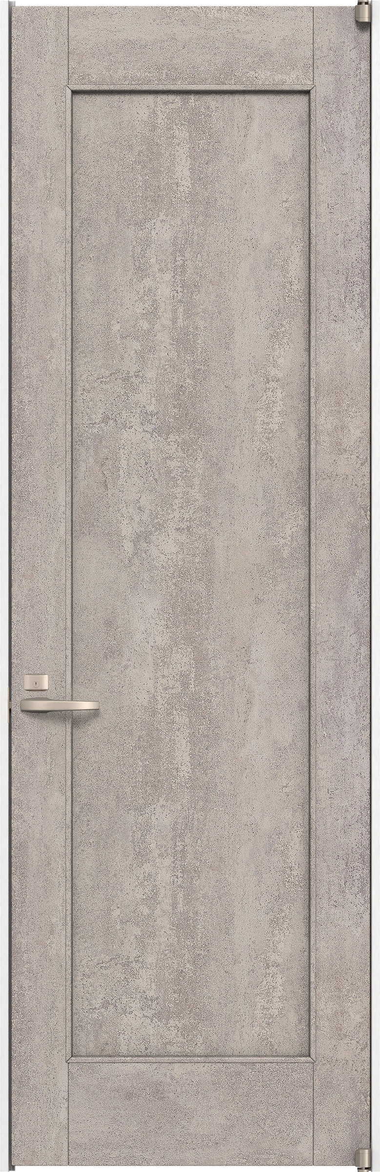 リビングドア　イエリア　二方枠ドア　扉セット　０１デザイン　７８０幅　２４００高　〈コンクリートグレー柄〉　右開き　錠付　間仕切錠　ピボット丁番
