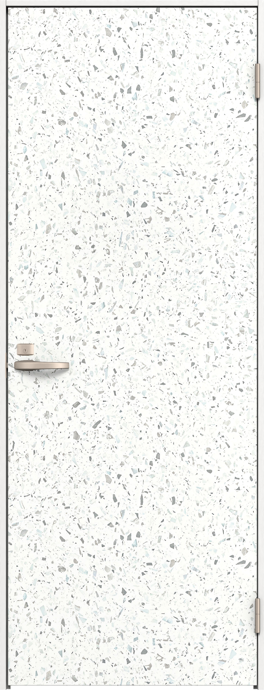 リビングドア　イエリア　片開きドア　扉　００デザイン　８５０幅　２０００高　〈テラゾホワイト柄〉　左右兼用　（錠付　Ｎスタンダード丁番）用