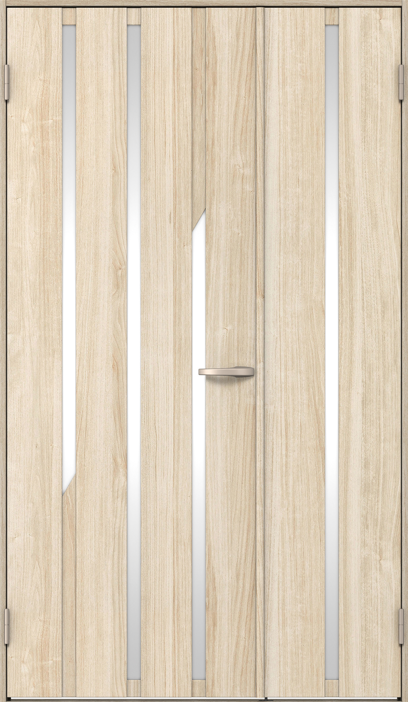 リビングドア　イエリア　親子ドア　扉セット　Ｅ３デザイン　１１８３幅　２０００高　〈コットンベージュ柄〉　左開き　空錠　Ｎスタンダード丁番