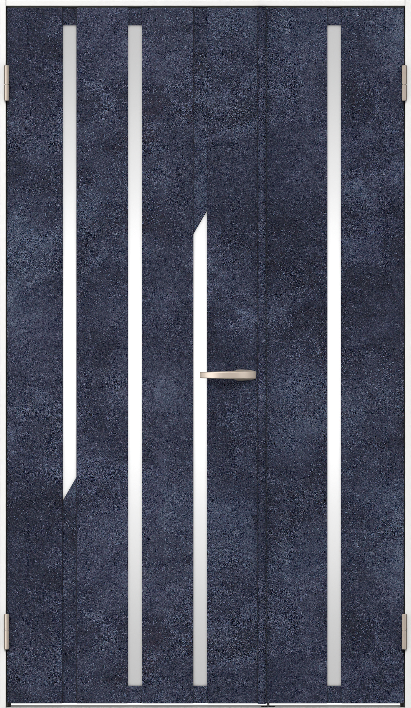 リビングドア　イエリア　親子ドア　扉セット　Ｅ３デザイン　１１８３幅　２０００高　〈コバルトブルー柄〉　左開き　空錠　Ｎスタンダード丁番