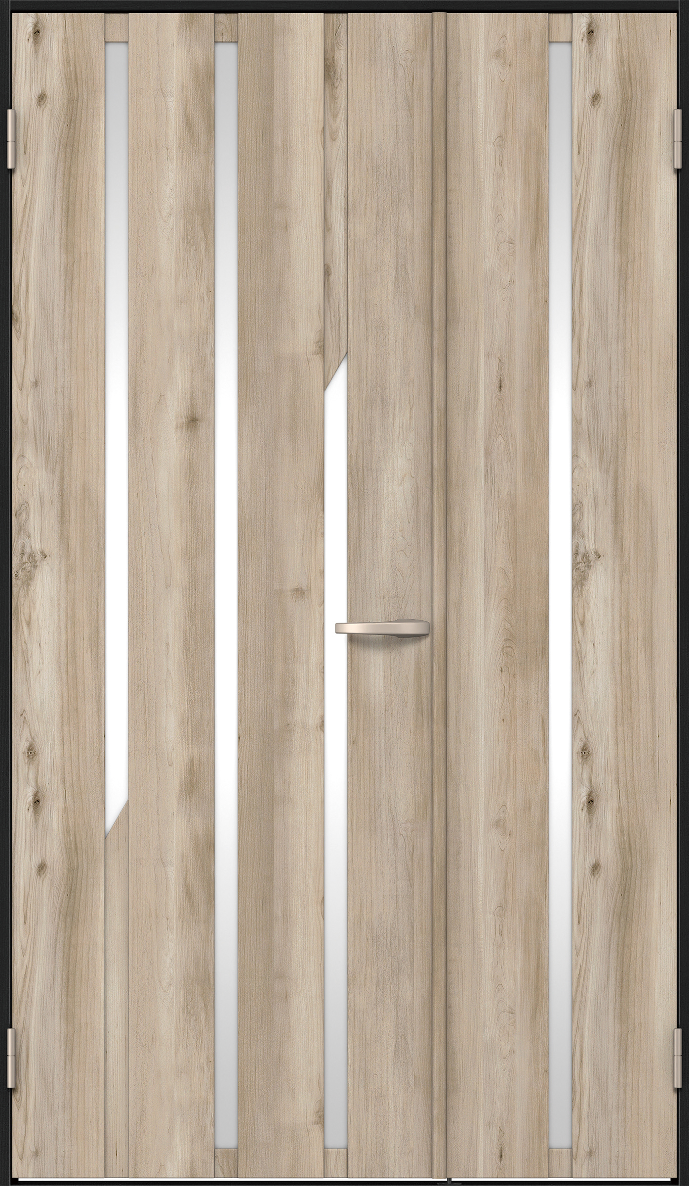 リビングドア　イエリア　親子ドア　扉セット　Ｅ３デザイン　１１８３幅　２０００高　〈スモークグレー柄〉　左開き　空錠　Ｎスタンダード丁番