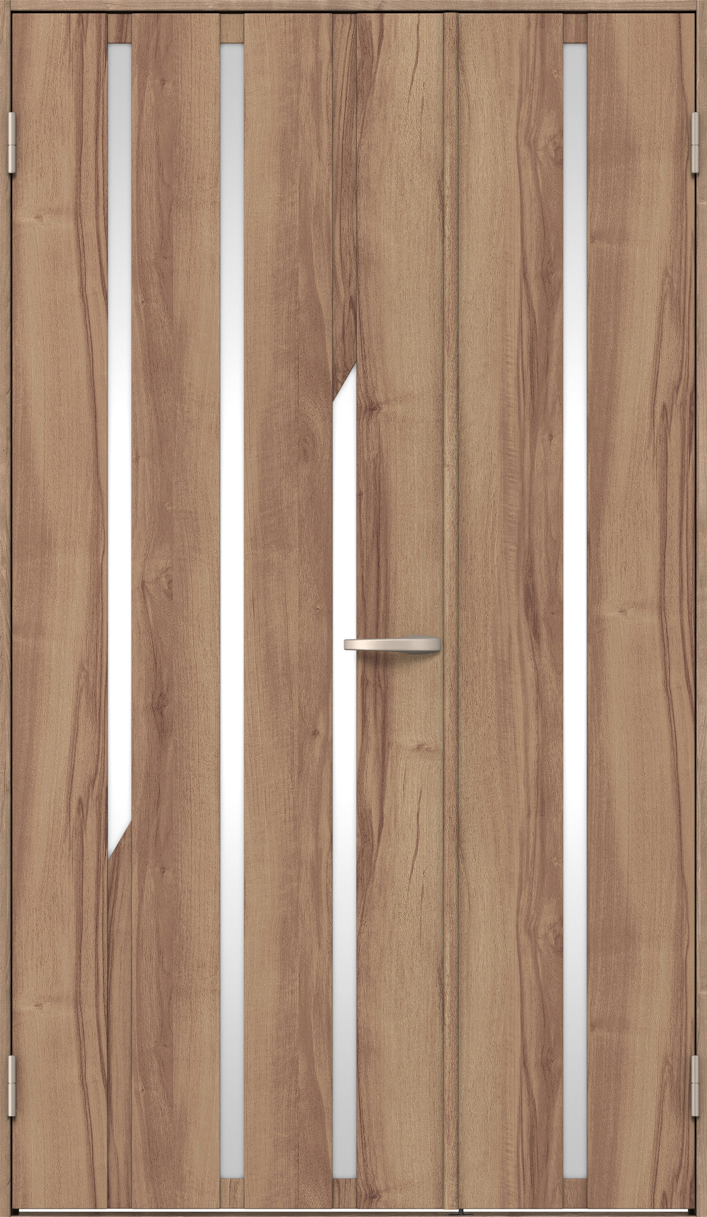 リビングドア　イエリア　親子ドア　扉セット　Ｅ３デザイン　１１８３幅　２０００高　〈バームブラウン柄〉　左開き　空錠　Ｎスタンダード丁番