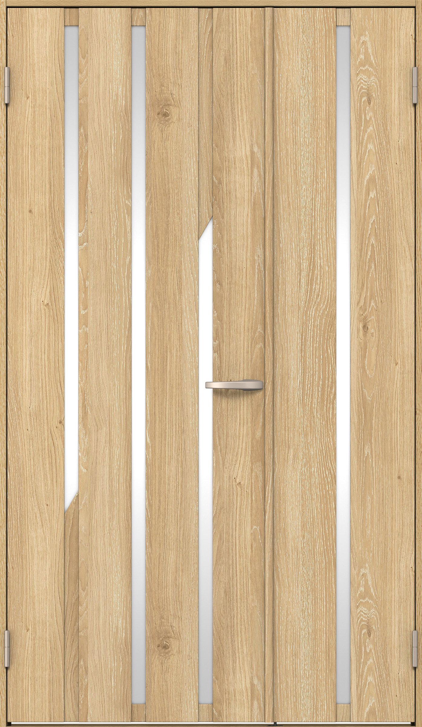 リビングドア　イエリア　親子ドア　扉セット　Ｅ３デザイン　１１８３幅　２０００高　〈ミルキーオーカー柄〉　左開き　空錠　Ｎスタンダード丁番