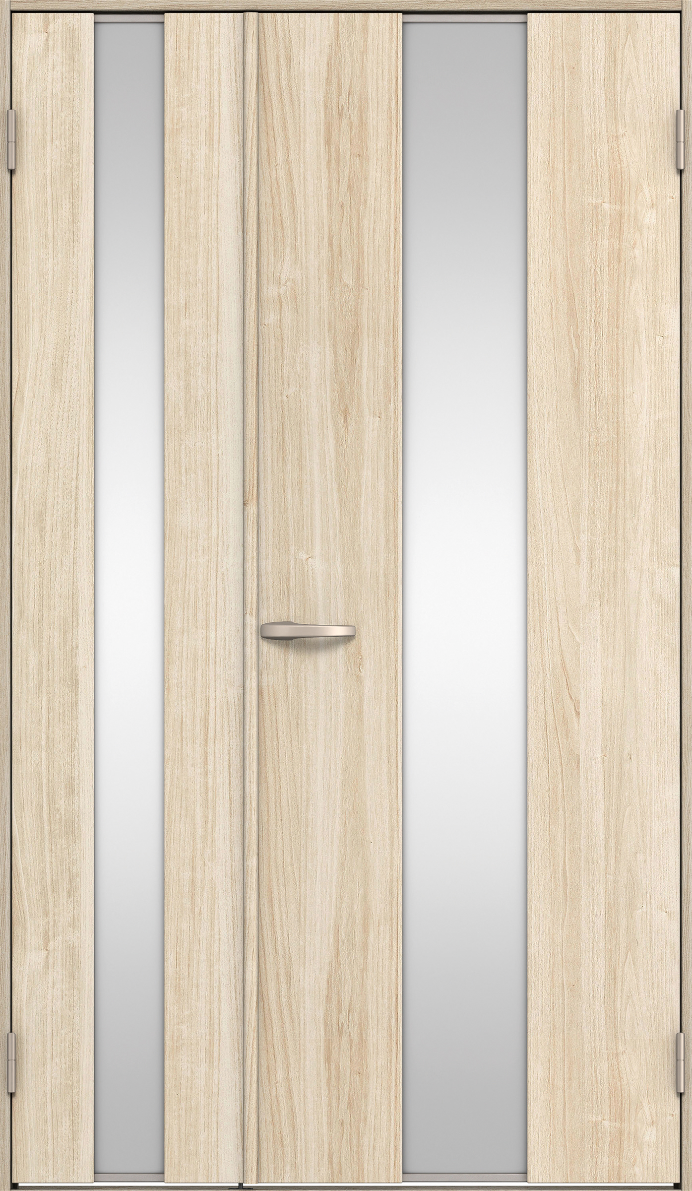 リビングドア　イエリア　親子ドア　扉セット　Ｇ５デザイン　１１８３幅　２０００高　〈コットンベージュ柄〉　右開き　空錠　Ｎスタンダード丁番