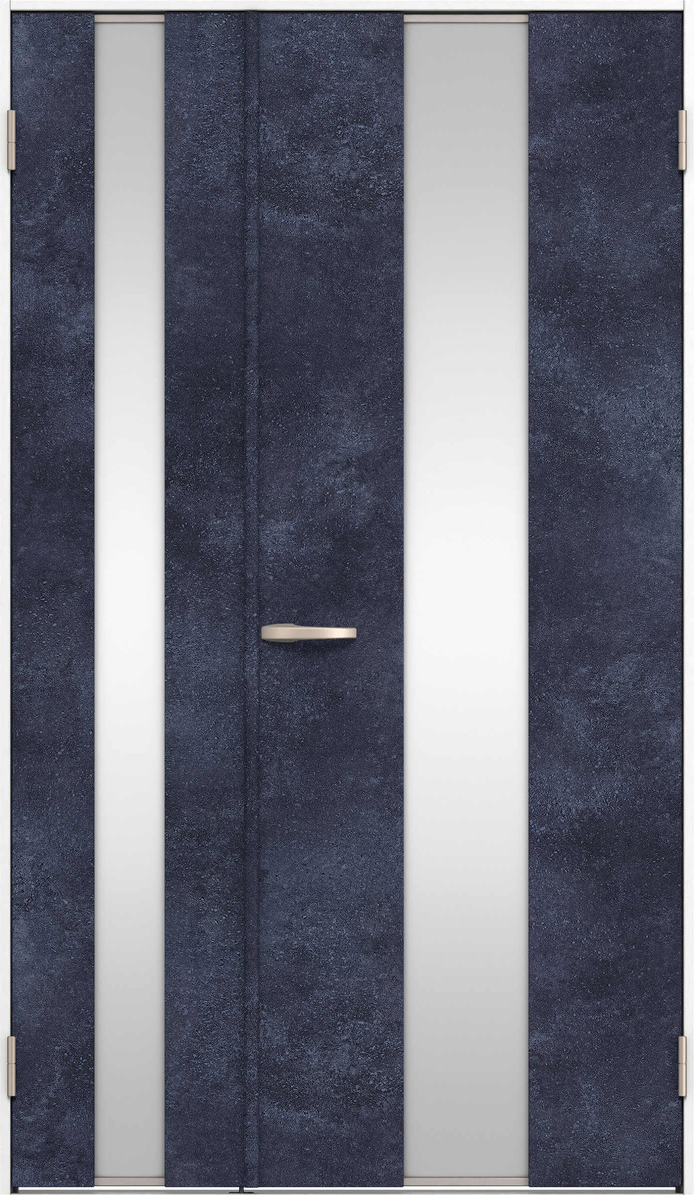 リビングドア　イエリア　親子ドア　扉セット　Ｇ５デザイン　１１８３幅　２０００高　〈コバルトブルー柄〉　右開き　空錠　Ｎスタンダード丁番