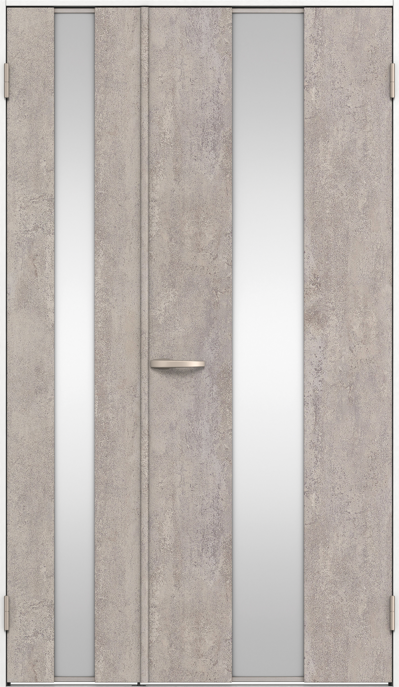 リビングドア　イエリア　親子ドア　扉セット　Ｇ５デザイン　１１８３幅　２０００高　〈コンクリートグレー柄〉　右開き　空錠　Ｎスタンダード丁番