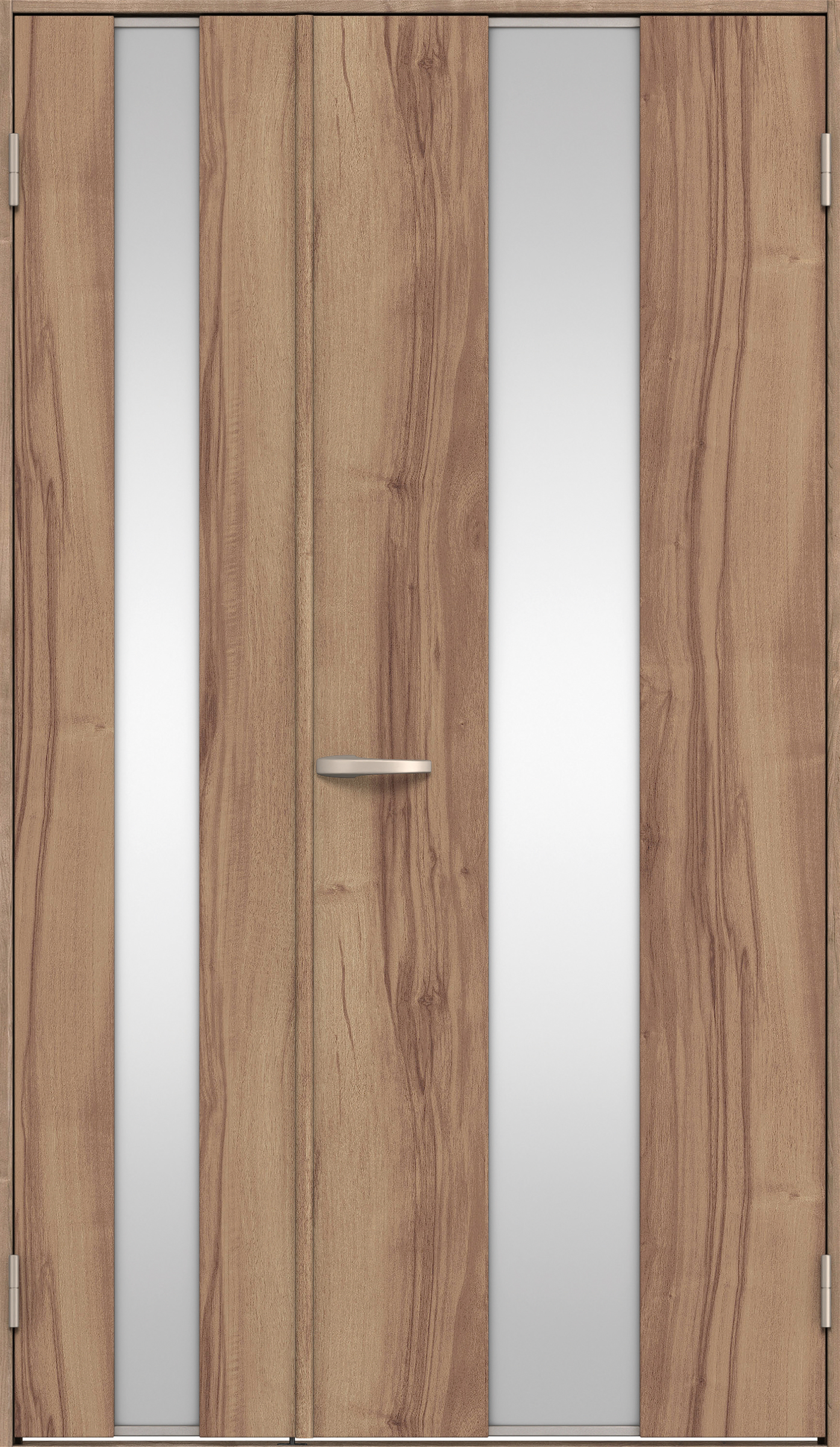 リビングドア　イエリア　親子ドア　扉セット　Ｇ５デザイン　１１８３幅　２０００高　〈バームブラウン柄〉　右開き　空錠　Ｎスタンダード丁番