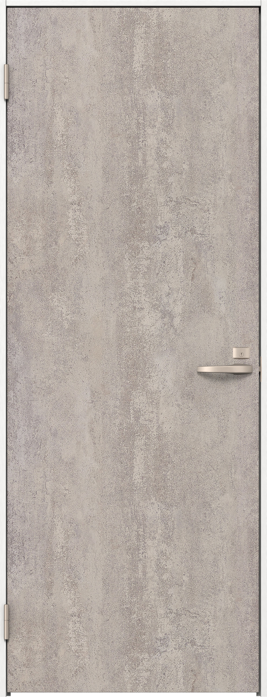 リビングドア　イエリア　片開きドア　扉セット　００デザイン　７８０幅　２０００高　〈コンクリートグレー柄〉　左開き　錠付　間仕切錠　Ｎスタンダード丁番