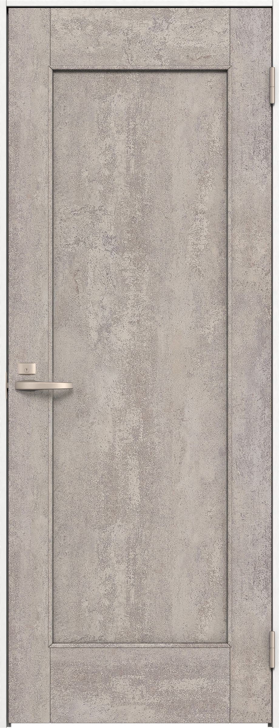 リビングドア　イエリア　片開きドア　扉セット　０１デザイン　７５５幅　２０００高　〈コンクリートグレー柄〉　右開き　錠付　間仕切錠　Ｎスタンダード丁番
