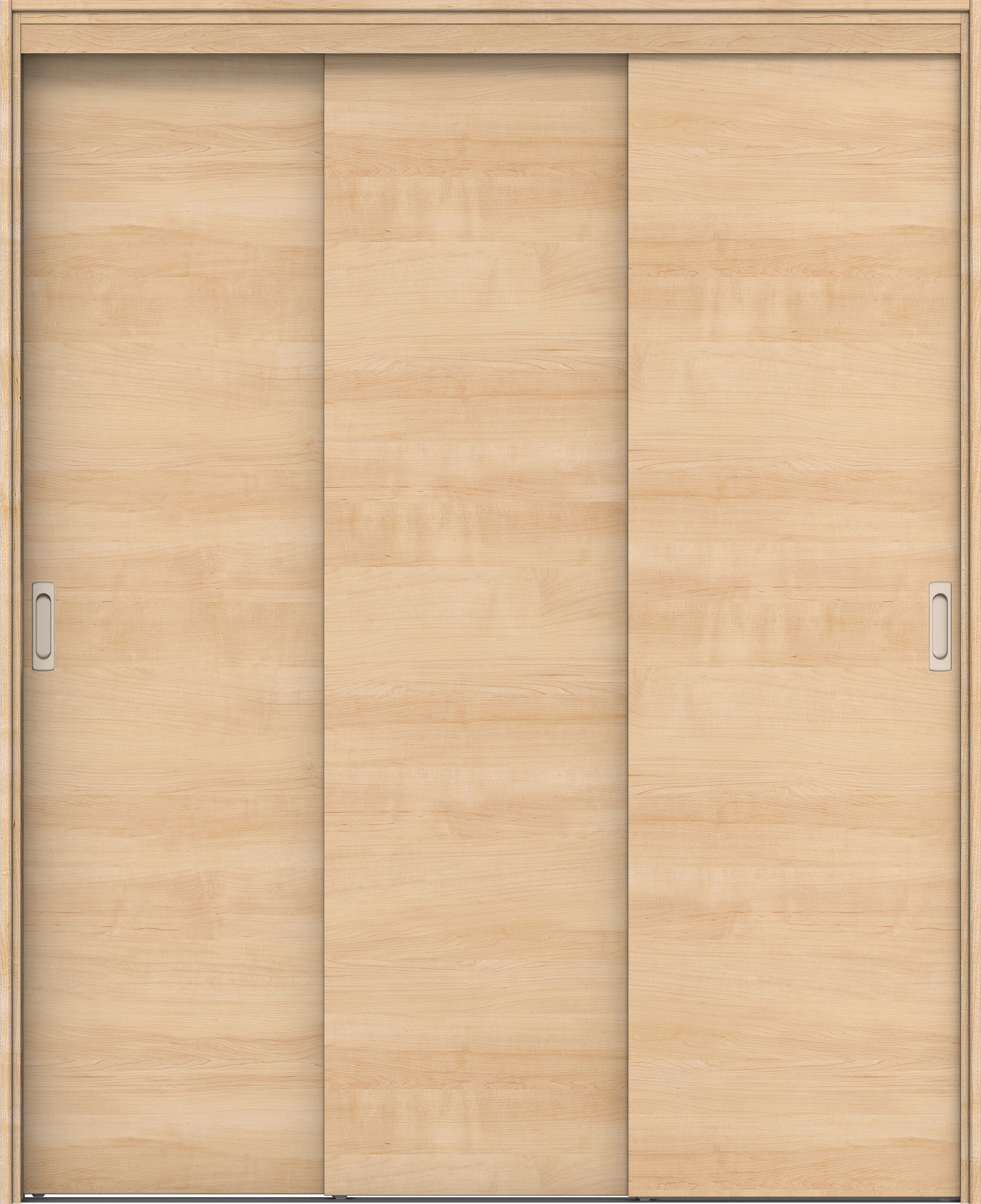 リビングドア　イエリア　機能ドア　３枚連動引戸　扉セット　Ｕ０デザイン　１６４５幅用　２０００高　〈ミルベージュ柄〉　左右兼用　錠なし