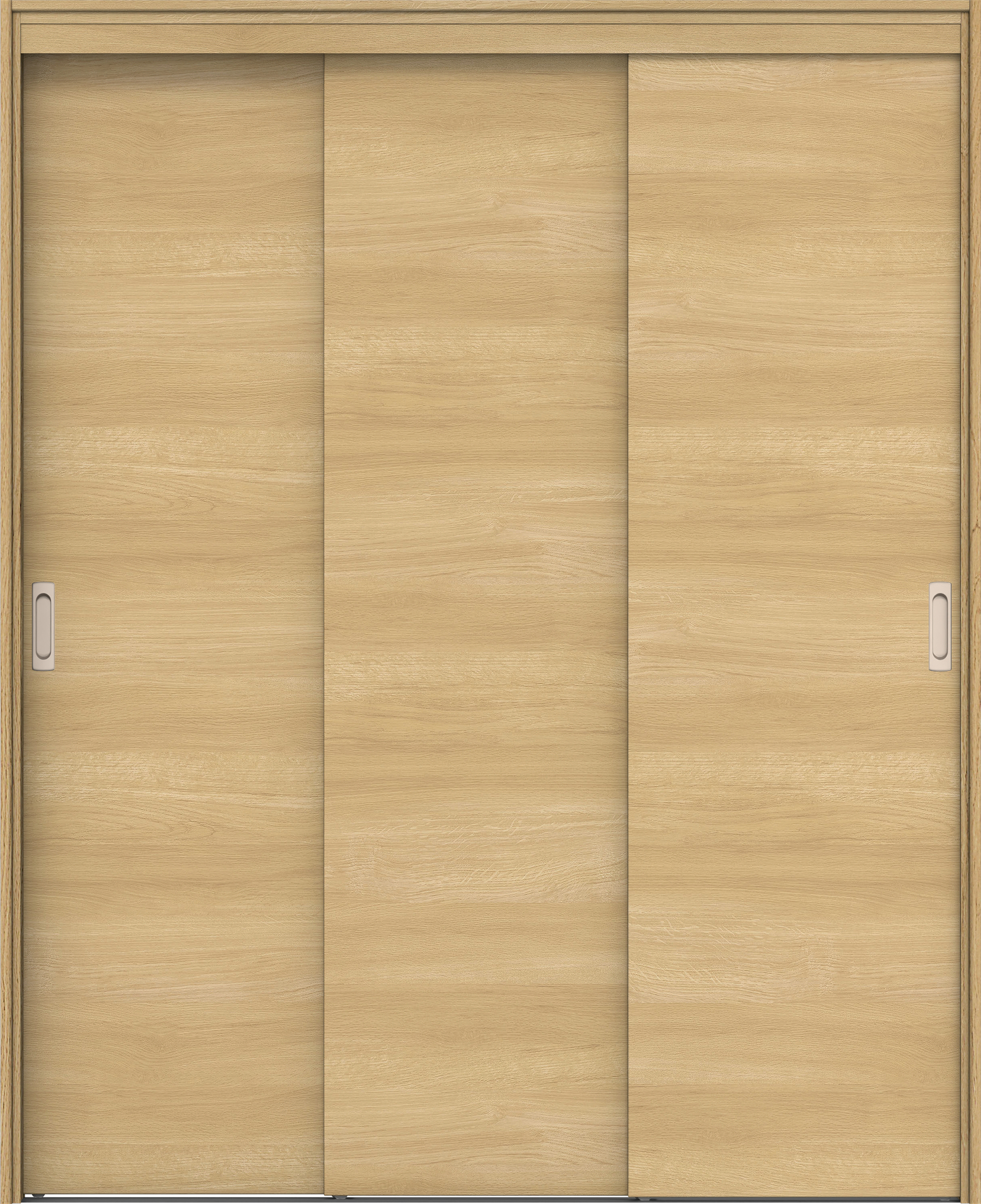 リビングドア　イエリア　機能ドア　３枚連動引戸　扉セット　Ｕ０デザイン　１６４５幅用　２０００高　〈ライトオーカー柄〉　左右兼用　錠なし