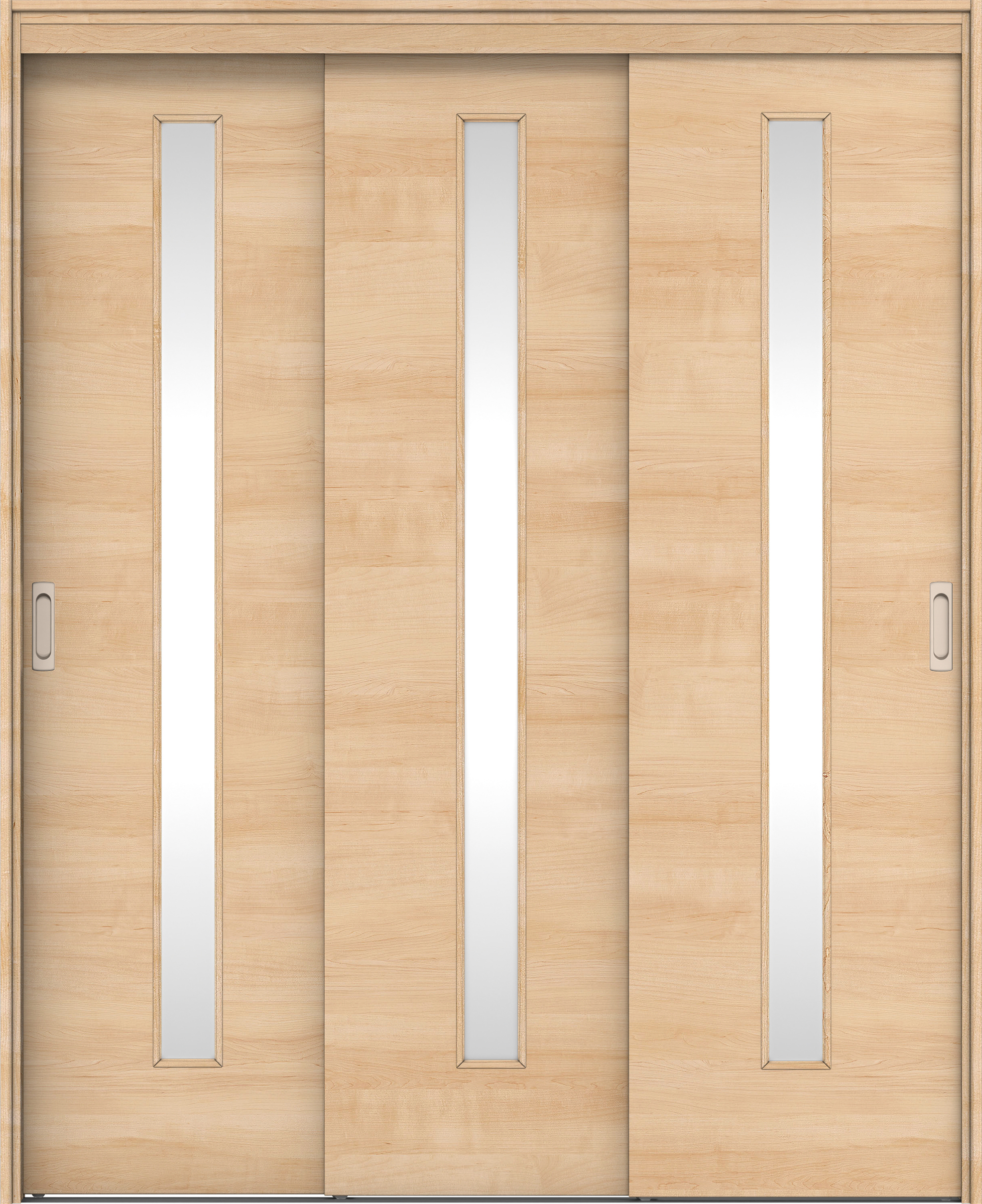 リビングドア　イエリア　機能ドア　３枚連動引戸　扉セット　Ｕ８デザイン　１６４５幅用　２０００高　〈ミルベージュ柄〉　左右兼用　錠なし