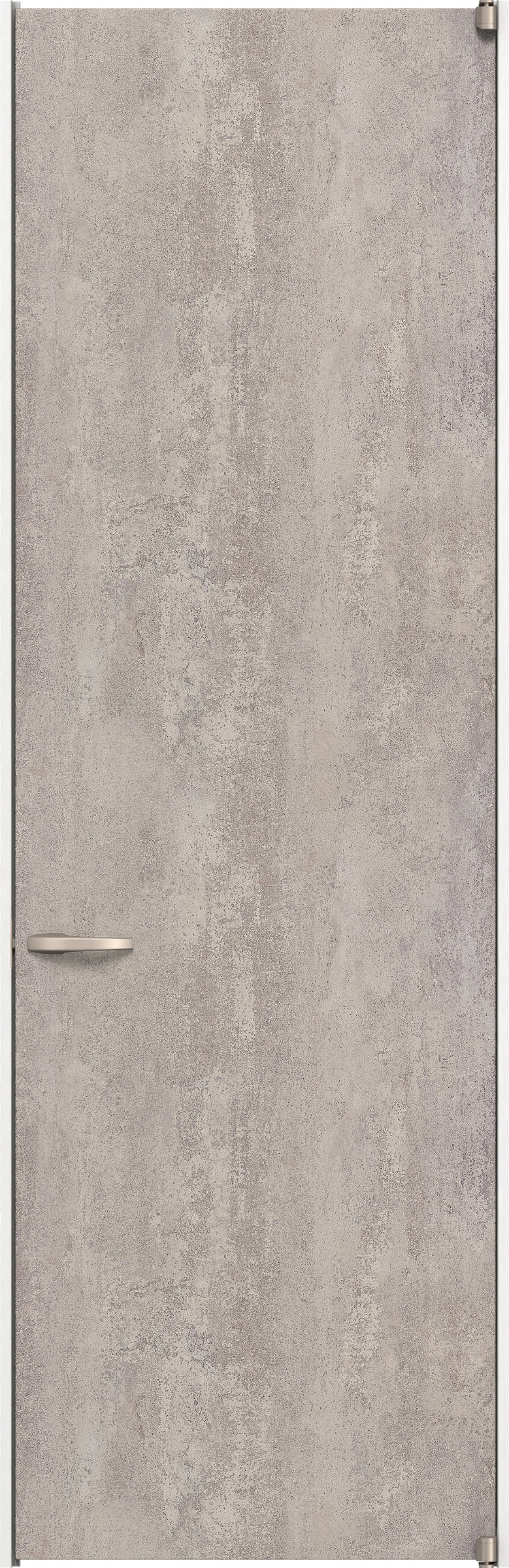 リビングドア　イエリア　二方枠ドア　扉セット　００デザイン　７３５幅　２４００高　〈コンクリートグレー柄〉　右開き　空錠　ピボット丁番