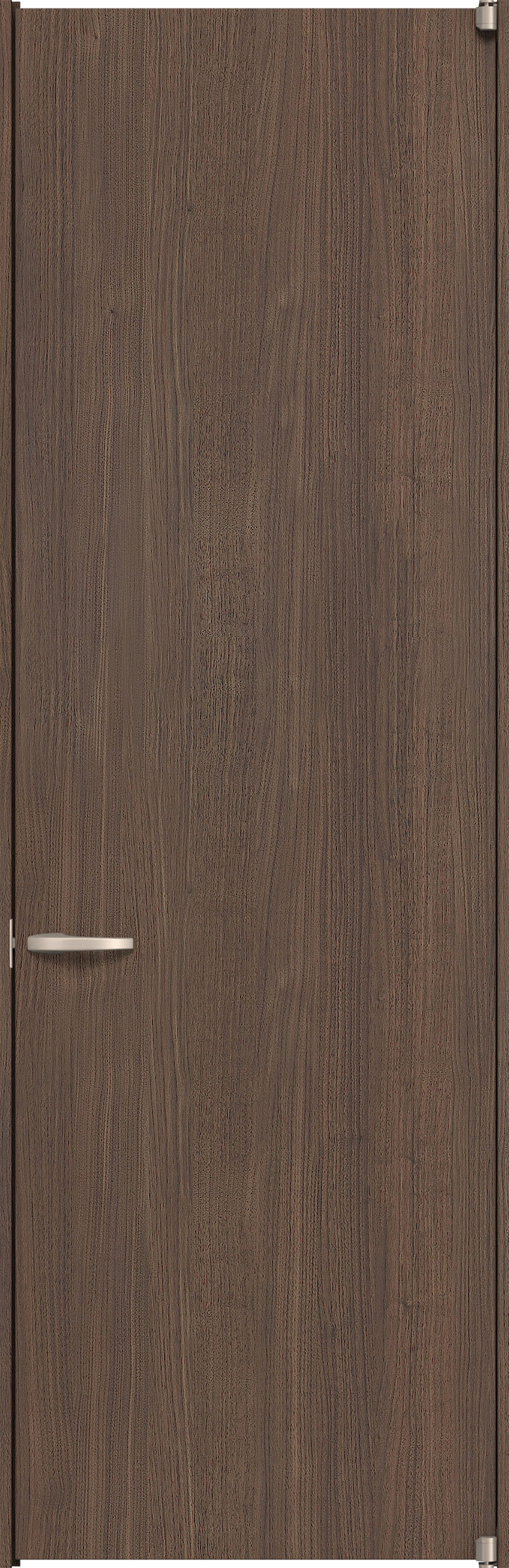 リビングドア　イエリア　二方枠ドア　扉セット　００デザイン　８２５幅　２４００高　〈ダルブラウン柄〉　右開き　空錠　ピボット丁番