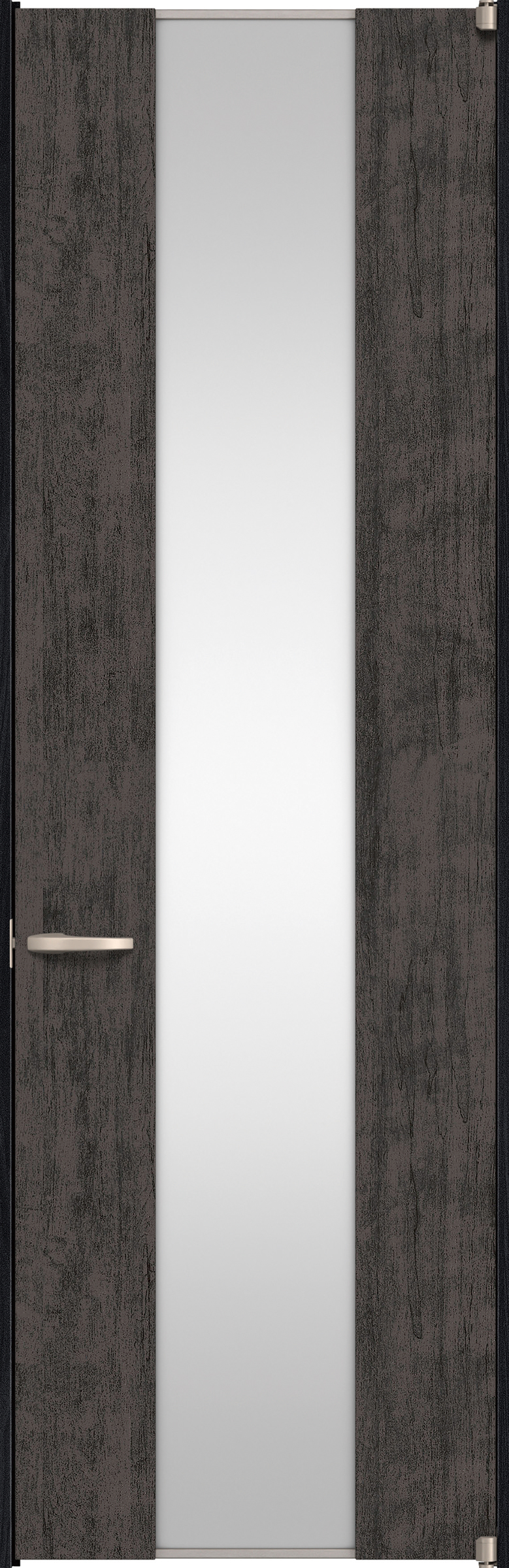 リビングドア　イエリア　二方枠ドア　扉セット　４Ｐデザイン　７３５幅　２４００高　〈ドライブラック柄〉　右開き　空錠　ピボット丁番