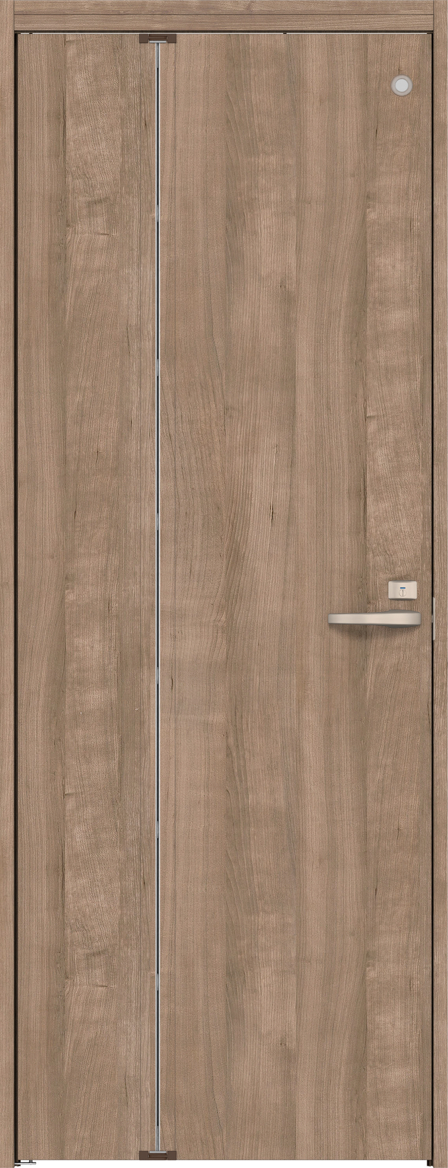 リビングドア　イエリア　機能ドア　折戸ドア　扉セット　００デザイン　７８０幅　２０００高　〈トープグレー柄〉　左開き　錠付　表示錠　明かり窓付