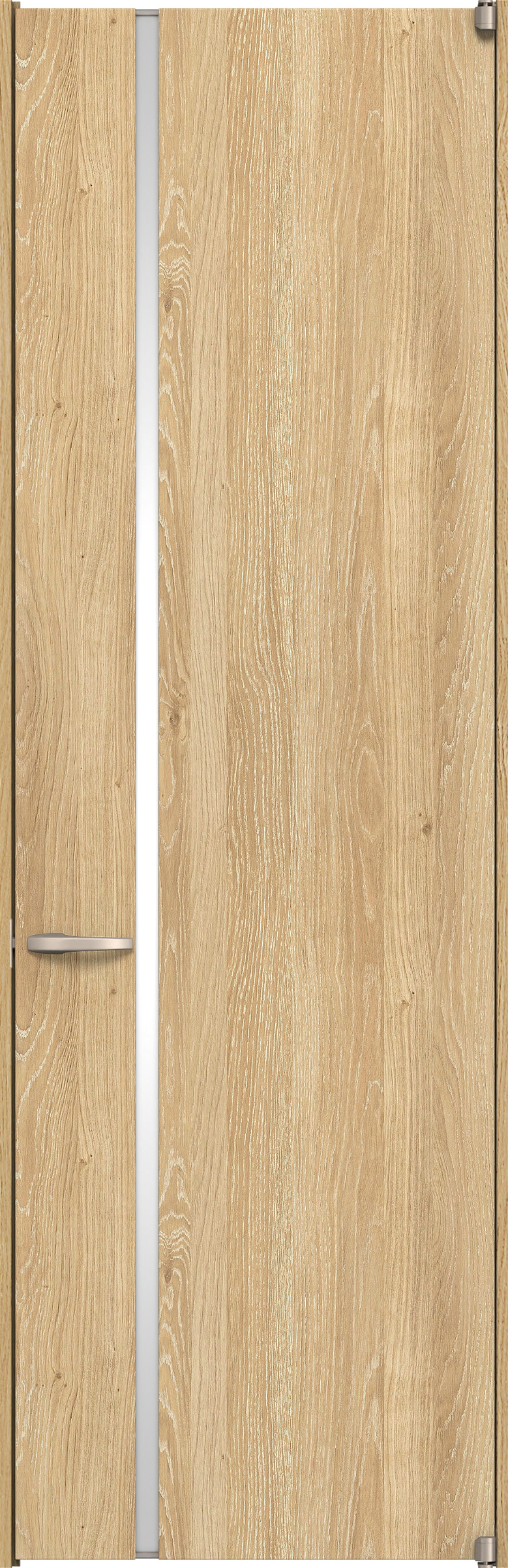 リビングドア　イエリア　二方枠ドア　扉セット　Ｌ９デザイン　８５０幅　２４００高　〈ミルキーオーカー柄〉　右開き　空錠　ピボット丁番