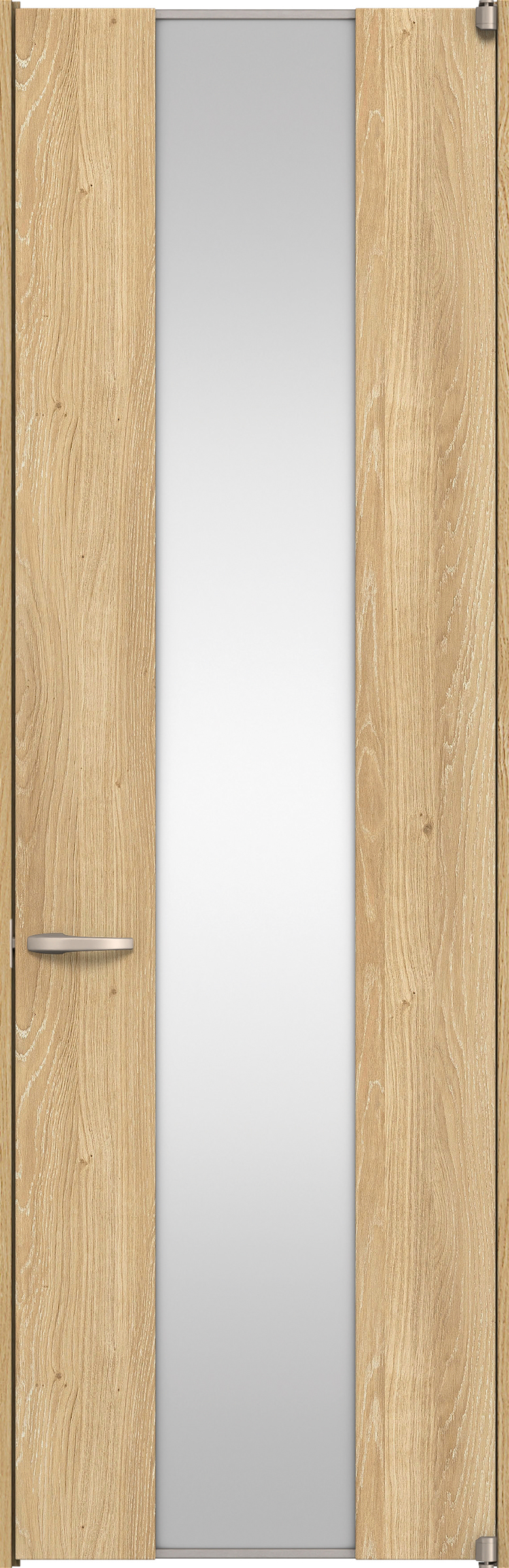 リビングドア　イエリア　二方枠ドア　扉セット　４Ｐデザイン　７３５幅　２４００高　〈ミルキーオーカー柄〉　右開き　空錠　ピボット丁番